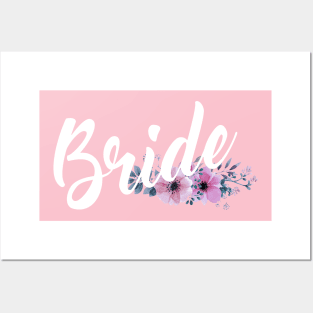 Bride Floral Wedding Calligraphy Design Posters and Art